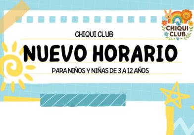 Nuevo horario Chiqui Club y Programación para niños y jóvenes del 9 al 15 de febrero